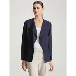 3.1 PHILLIP LIM $675 Draped Lapel Blazer Jacket Textured Silk Lining ~ Size 6